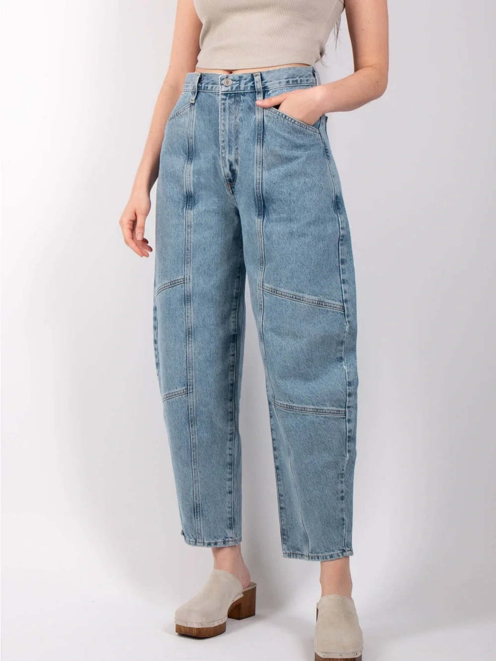AGOLDE Mara High-Rise Seamed Tapered Jeans Barrel